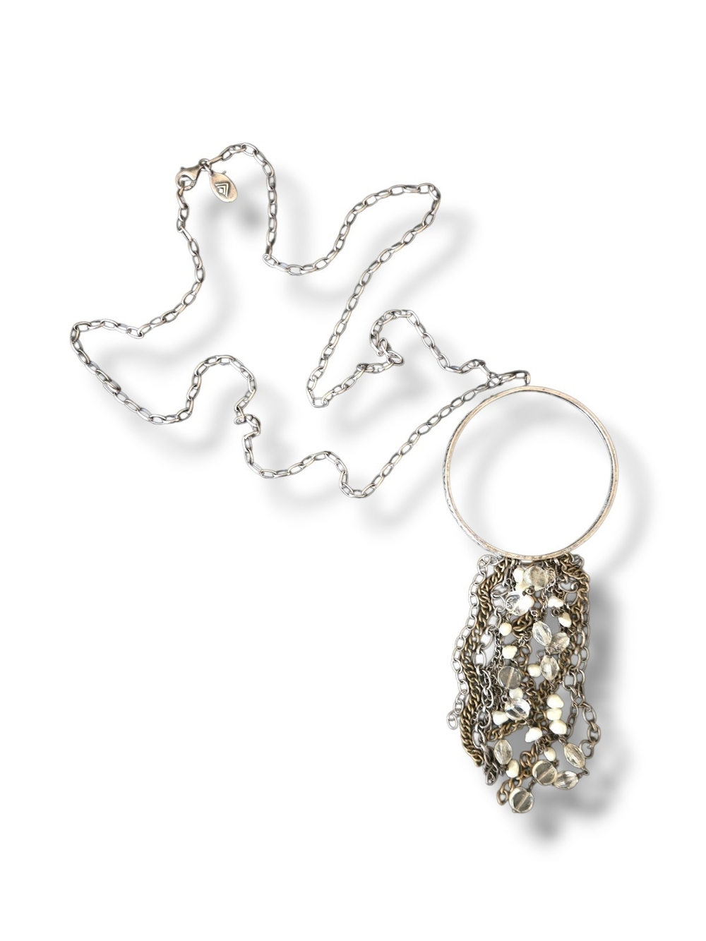 Silpada Many Dangles Sterling Silver + Crystal Tassel Pendant Necklace
